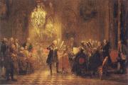 Adolf Friedrich Erdmann Menzel The Flute Concert of Frederick II at Sanssouci Spain oil painting artist